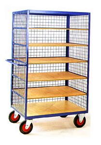 6 Tier Shelf Truck 1780Hx1200Lx800W Open Fronted Shelf Trolleys with plywood Shelves & roll cages 33/Dark blue open fronted trolley.jpg